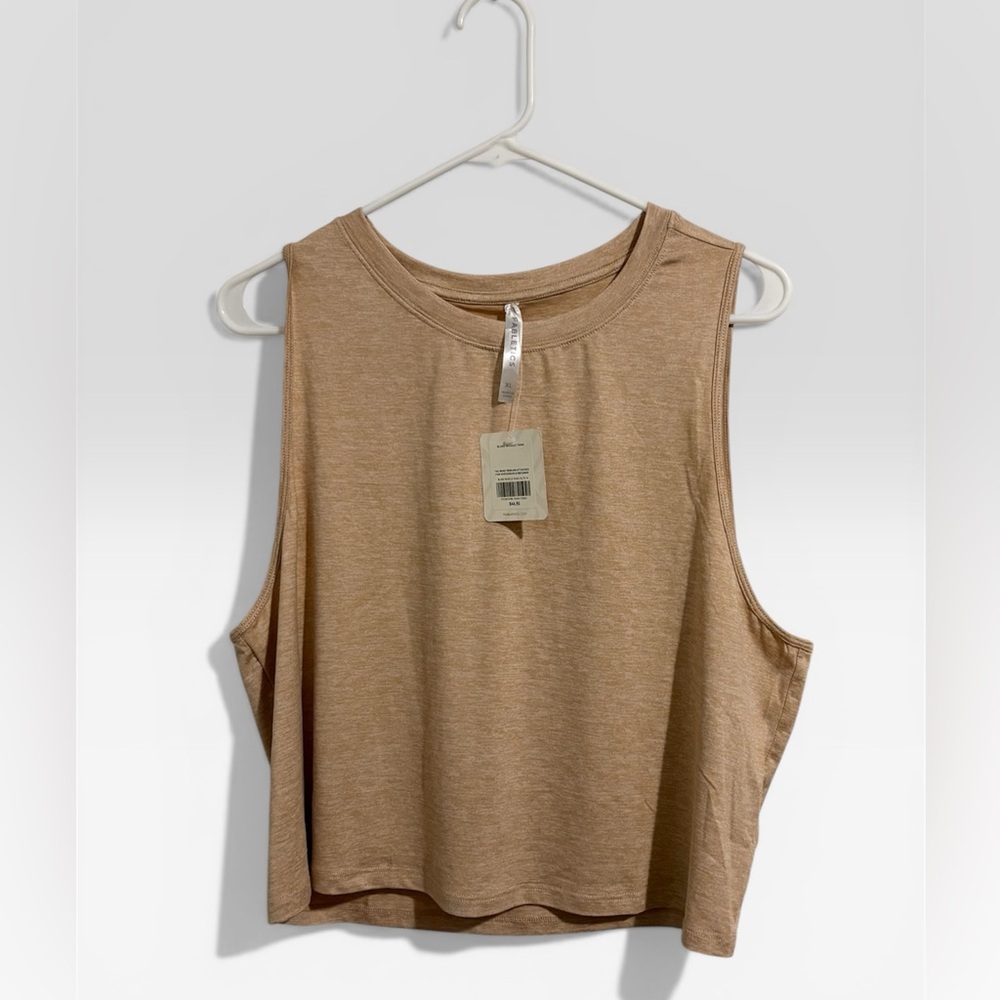 Fabletics Tan Cropped Muscle Tank Top